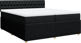 vidaXL fekete szövet rugós ágy matraccal 200 x 200 cm