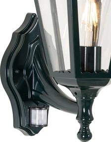 Kültéri fali lámpa sötétzöld, mozgásérzékelővel IP44 - New Orleans up