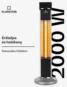 Blumfeldt Heat Guru infravörös hősugárzó, 2000 W, 3 melegítő fokozat, állványos, távirányító, ezüst