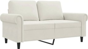vidaXL kétszemélyes krémszínű bársony kanapé 120 cm