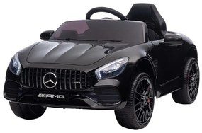 Elektromos autó, Mercedes Benz AMG GT, 2x20W, MP3, USB/SD, felfüggesztéssel, max. 35 kg, 12V, fekete