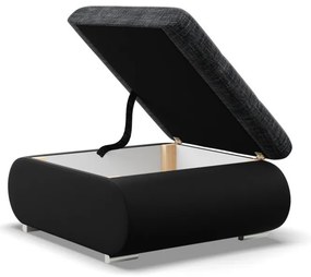 Tokio puff, fonott + műbőr, szürke - fekete