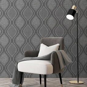 Arthouse Signature 1 Curve sötétszürke-szürke geometrikus vlies tapéta – 295100