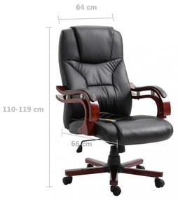 vidaXL fekete műbőr irodaszék