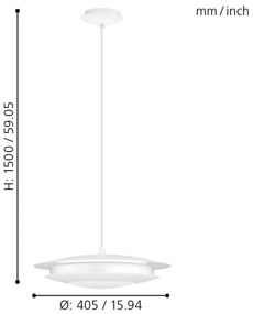 Eglo 98041 - MONEVA-C LED RGB dimmelhető függeszték 18W 230V