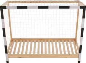 Montessori ágy, természetes/fehér/fekete, 90x200, FUTAL