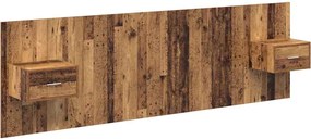 vidaXL Fejtámla Szekrénnyel fiókkal fejtámlával 3 pcs Öreg fa Faanyag