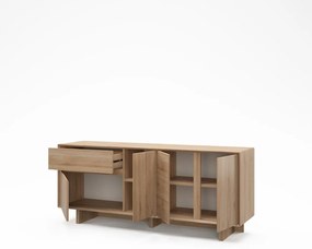 Natúr színű komód tölgyfa dekorral 180x76x45 cm Carpi – Marckeric
