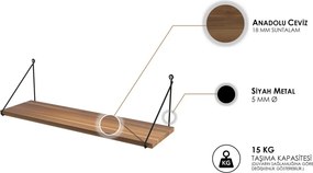 Armoni fali polc, dió, 72 cm – TR775DCM1605