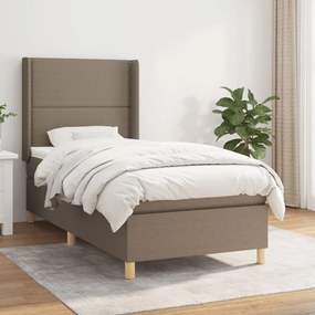 tópszínű szövet rugós ágy matraccal 80 x 200 cm