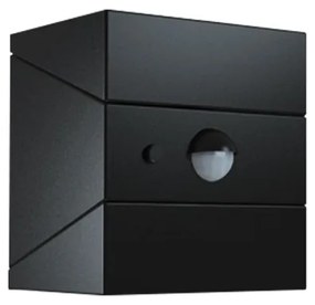 Falra szerelhető napelemes LED-lámpa érzékelővel LED/2,5W/3,7V IP65 1200 mAh fekete