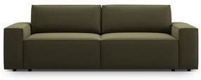 Zöld bársony kinyitható-tárolóhelyes kanapé 247 cm Jodie – Micadoni