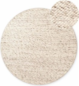 Bézs-natúr színű kézi szövésű gyapjú kerek szőnyeg ø 160 cm Lyon Beans – Elle Decoration