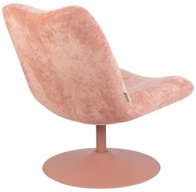 Rózsaszín bársony fotel Bubba – Zuiver