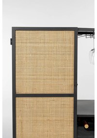 Fekete rattan bortartó szekrény 8 palackhoz, 80x100 cm Guuji - White Label
