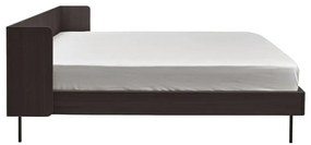 Fekete franciaágy tölgyfa dekorral 180x200 cm Wrap – Bonami Selection
