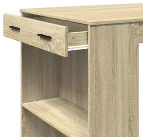 sonoma tölgy színű szerelt fa bárasztal 102 x 70 x 103,5 cm