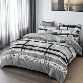 Pamut ágynemű Homa REMIG GREY LINE 7 részes 140X200 cm