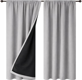 Sima Sötétítő Függöny 145x220 nappaliba világosszürke Wave szalag