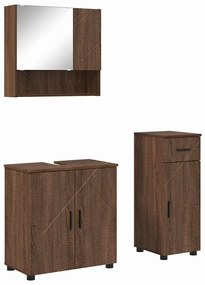 Fürdőszoba bútor szett 3 pcs barna tölgy 61 x 35 x 64 cm