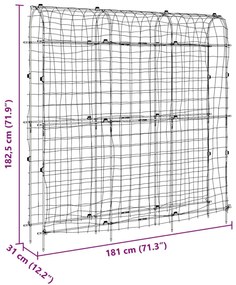 4 db U-alakú acél kerti rács kúszónövényekhez