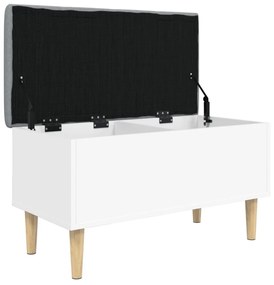 fehér szerelt fa tárolópad 82x42x46 cm
