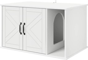 vidaXL Macska Ház Fehér 85 x 55 x 50 cm Faanyag