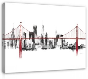 Vászonkép, Golden Gate híd, 100x75 cm méretben