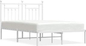 vidaXL fehér fém ágykeret fejtámlával 120x190 cm