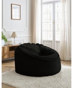 Fekete kordbársony babzsákfotel Socrate – Bobochic Paris