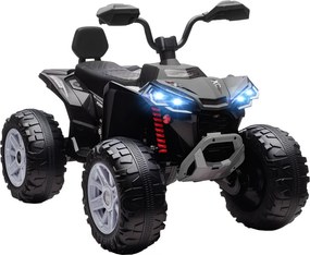 AIYAPLAY Elektromos gyermek quad, 24 V-os elektromos jármű 4 kerékkel, fényszórókkal, USB porttal, MP3, fekete
