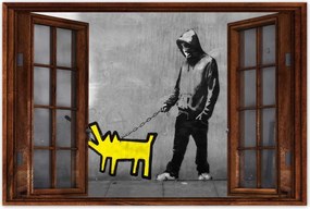 Poszterek 120x80 Sárga kutyus Banksy Lol