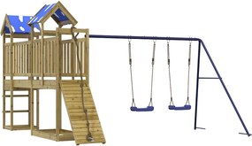 vidaXL impregnált fenyőfa kültéri játszószett