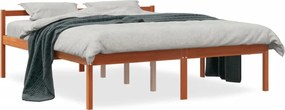 vidaXL viaszbarna tömör fenyőfa időseknek való ágy 160 x 200 cm