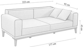 Sötétkék kinyitható kanapé 223 cm Liones – Artie