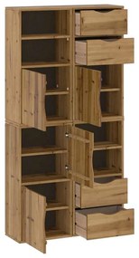 4 db tömörfa fenyőfa oldalsó szekrény ODDA 40x24x79 cm