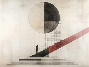 Vászonkép Canvas Absztrakt Bauhaus Lépcső Kör Geometria 80x60