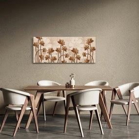 Absztrakció virágok képe - barna (120x50 cm)