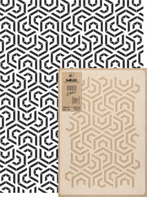 Festősablon Ismételhető Többször felhasználható 59x95cm Tapéta Örvény Hexagon Vonalak