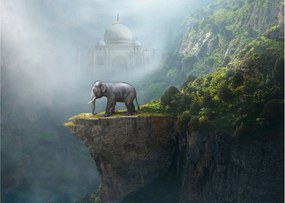 Kép - Az elefánt a Taj Mahal tetején (70x50 cm)