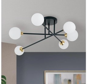 Orion DL 7-786/6 - Felületre szerelhető csillár  SNOWWHITE 6xG9/20W/230V átm. 84 cm fekete/arany