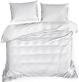 Ágyneműhuzat 160X200 pamut-szatén fehér, finom hímzéssel