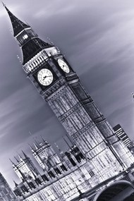 Poszter 30x45cm Big Ben éjszaka 3, Assaf Frank