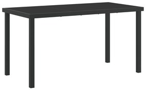 Kertasztal Fekete 140x80x73 cm Edzett Üveg