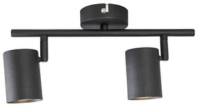 Modern fekete spotlámpa 2-lámpás, dönthető - Jeana