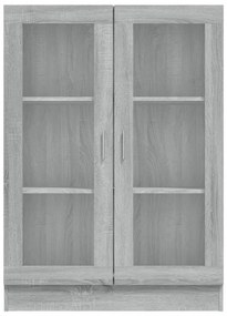 szürke sonoma színű szerelt fa vitrinszekrény 82,5x30,5x115 cm