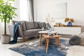 Modern COZY szőnyeg 8876 Rio - Structural két szintű gyapjú kék