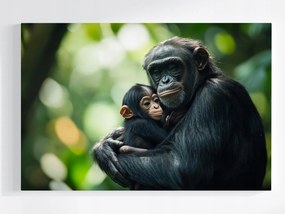 Canvas Vászonkép Állatok Állatvilág Majom Csimpánz Anya Baba 60x40