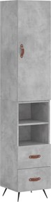 vidaXL betonszürke szerelt fa magasszekrény 34,5x34x180 cm