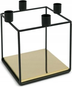 Fém Gyertyatartó Fekete-arany 4 Gyertyához